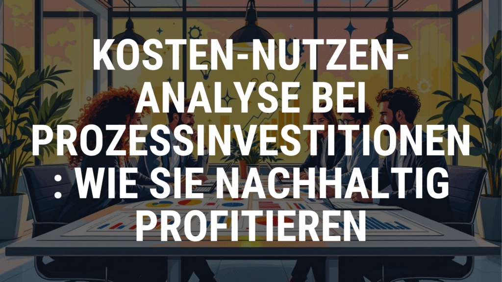 Kosten-Nutzen-Analyse bei Prozessinvestitionen Wie Sie nachhaltig profitieren